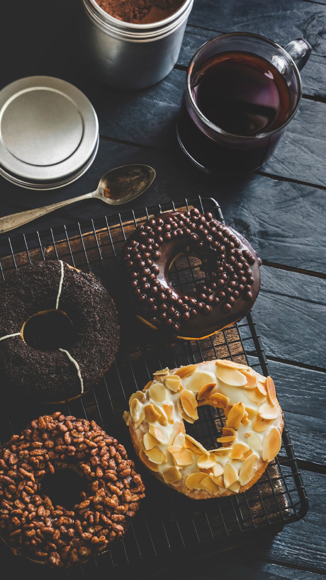 Обои пончик, выпечка, пища, блюда, ингредиент в разрешении 1080x1920