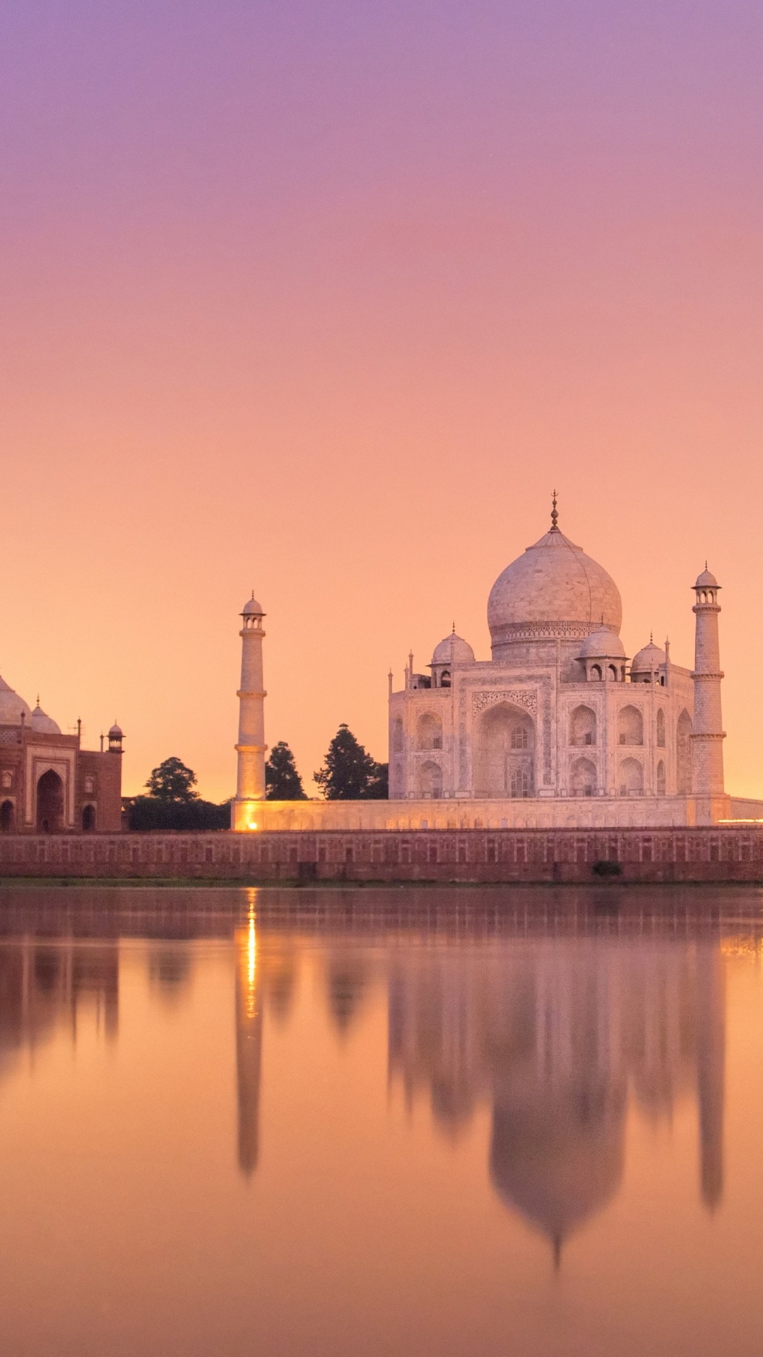 Обои Тадж-Махал, Агра Форт, путешествие, ориентир, отражение в разрешении 1080x1920