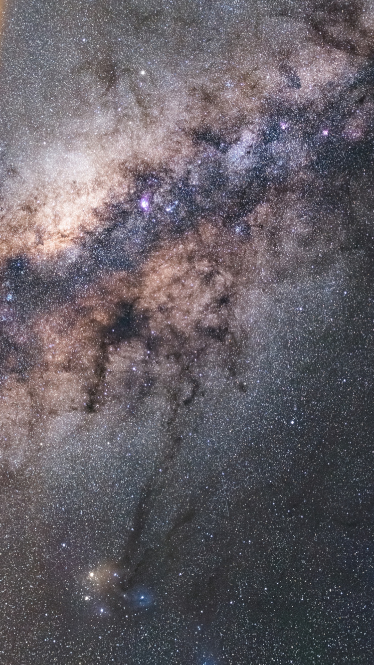 Обои Млечный Путь, Галактика, астрофотография, звезда, коричневый цвет в разрешении 750x1334