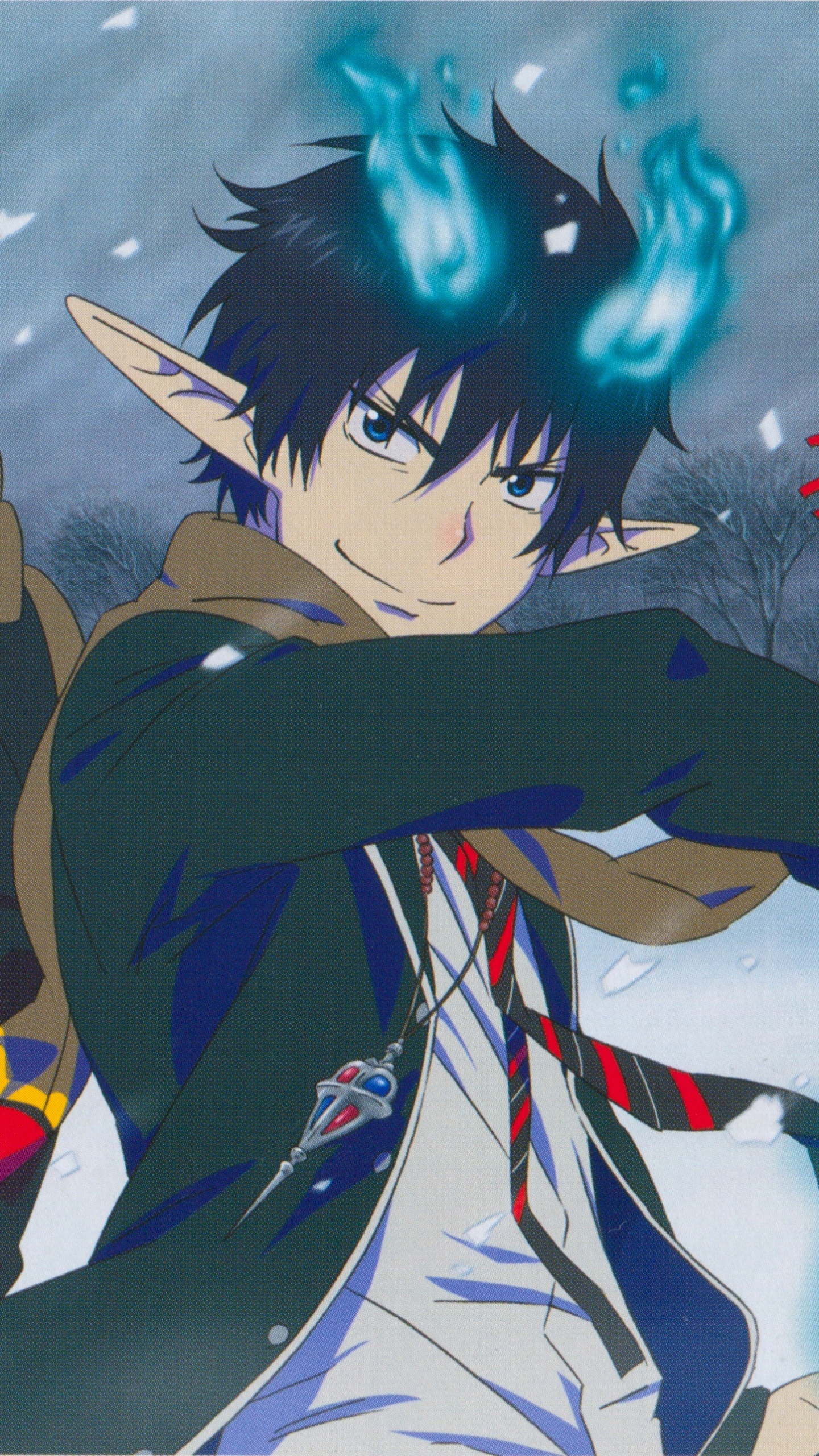 Обои Рин окумура, Юкио окумура, синий экзорцист, аниме, иллюстрация в разрешении 1440x2560