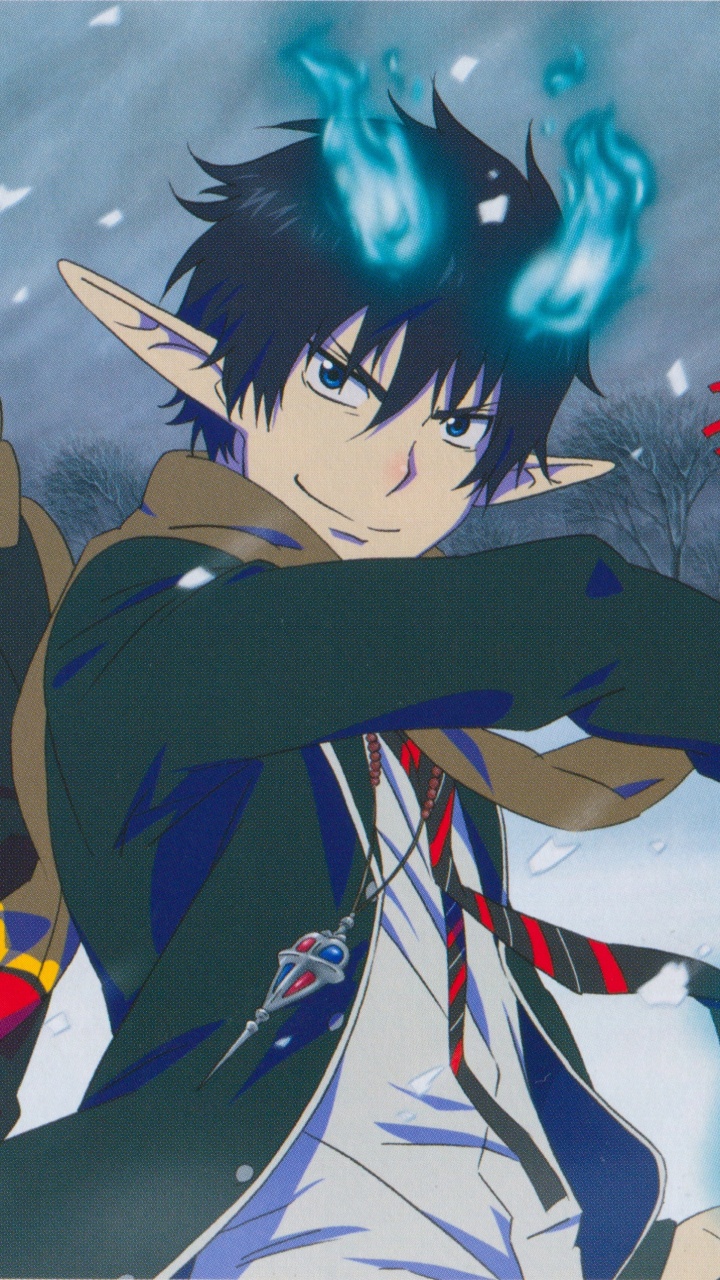 Обои Рин окумура, Юкио окумура, синий экзорцист, аниме, иллюстрация в разрешении 720x1280