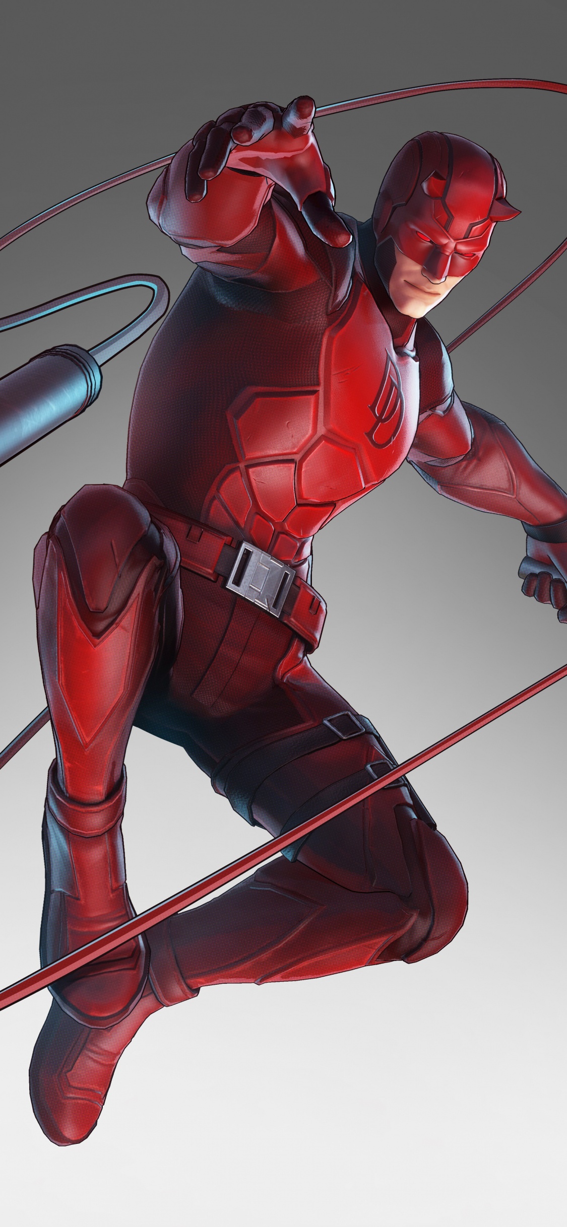 Обои Мэтт Мердок, красный цвет, провод, иллюстрация, вымышленный персонаж в разрешении 1125x2436