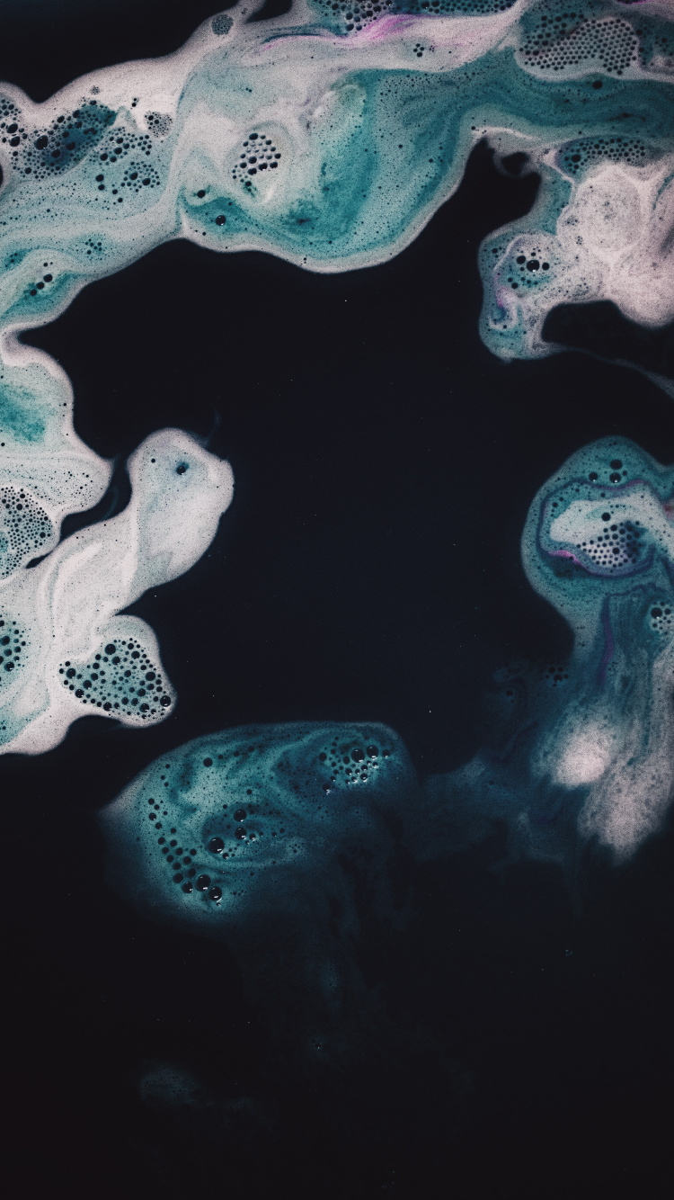 Обои синий, Аква, бирюза, иллюстрация, черный в разрешении 750x1334