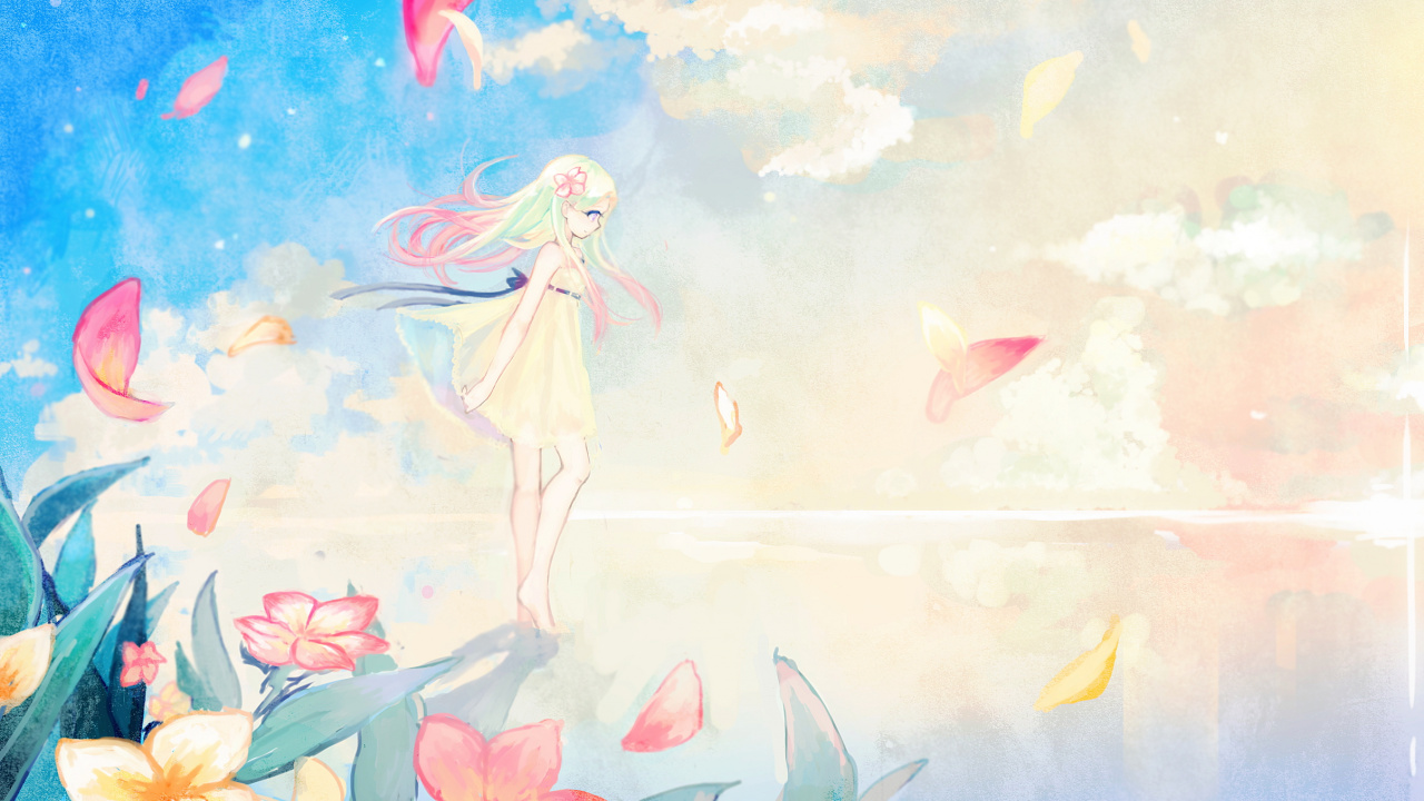 Обои аниме, мультфильм, иллюстрация, арт, длинные волосы в разрешении 1280x720