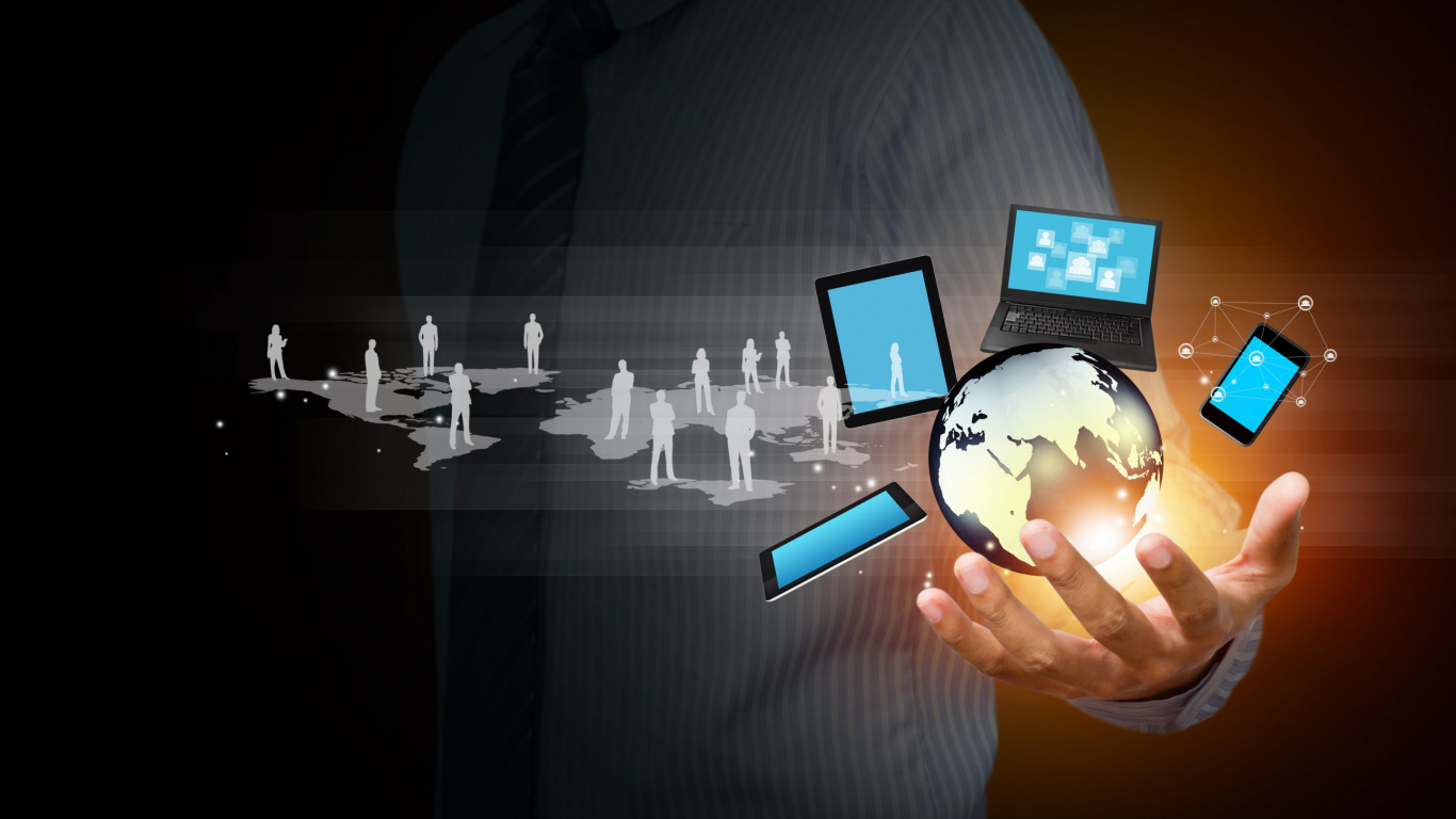 Обои технологии, мир, бизнес-маркетинг, шар, услуга в разрешении 1366x768