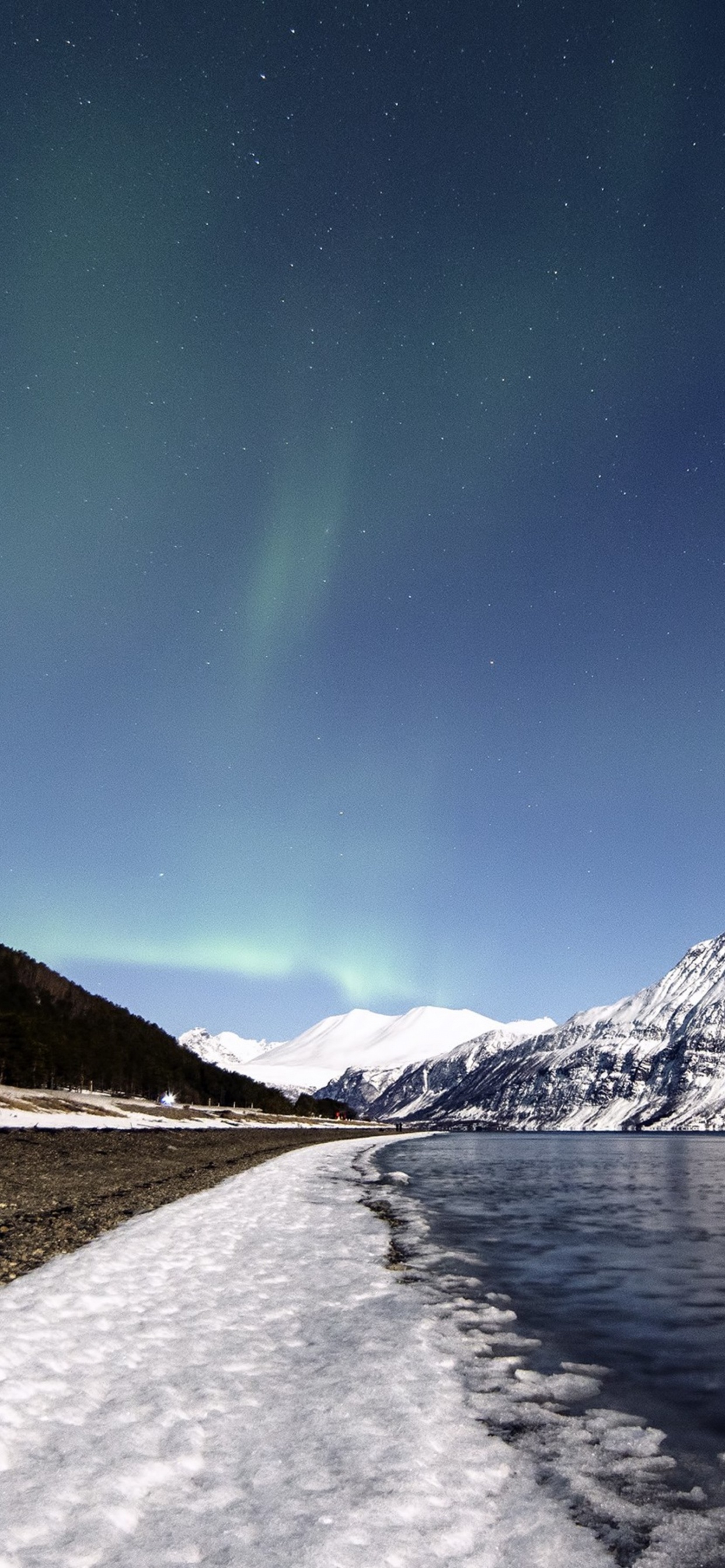 Обои Аврора, природа, снег, атмосфера, зима в разрешении 1242x2688