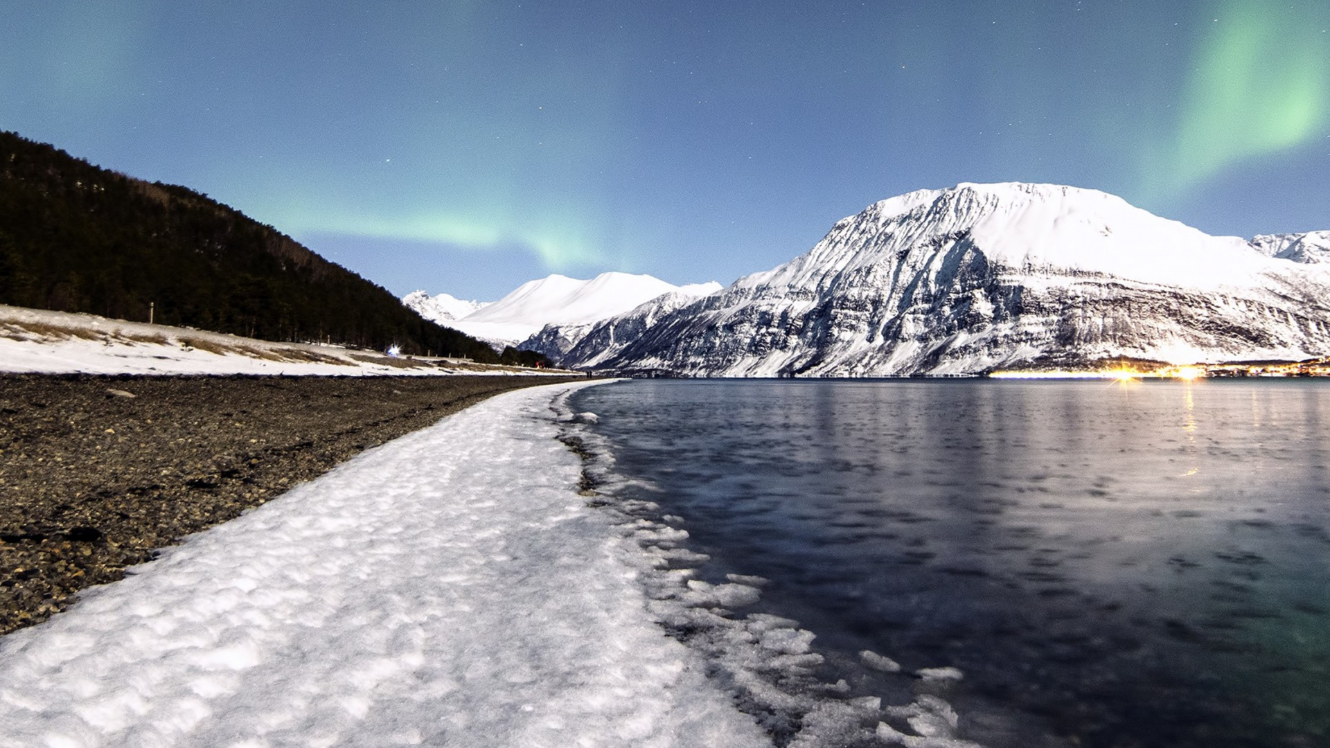 Обои Аврора, природа, снег, атмосфера, зима в разрешении 1920x1080