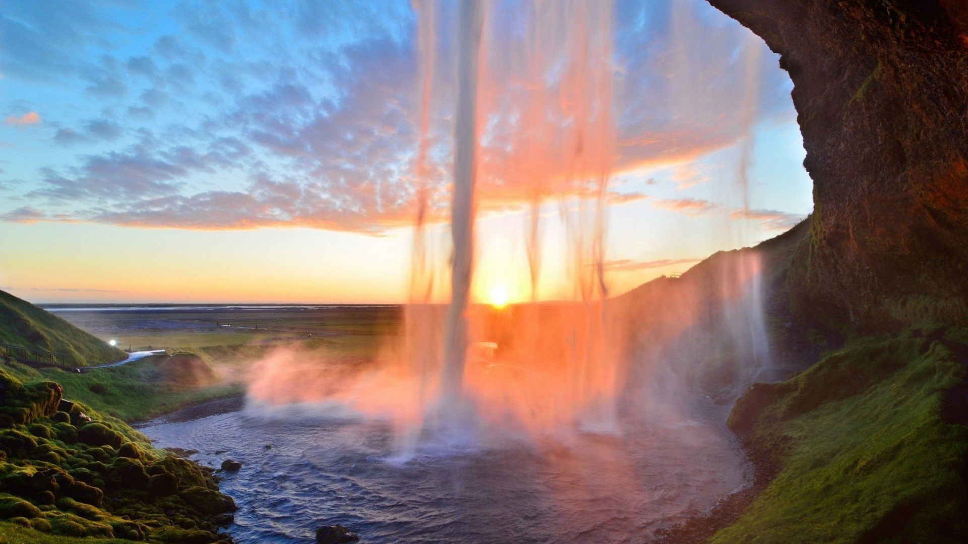 Обои Селйяландсфосс Исландия, селйяландсфосс, водопад, slfsskli, природа в разрешении 1920x1080