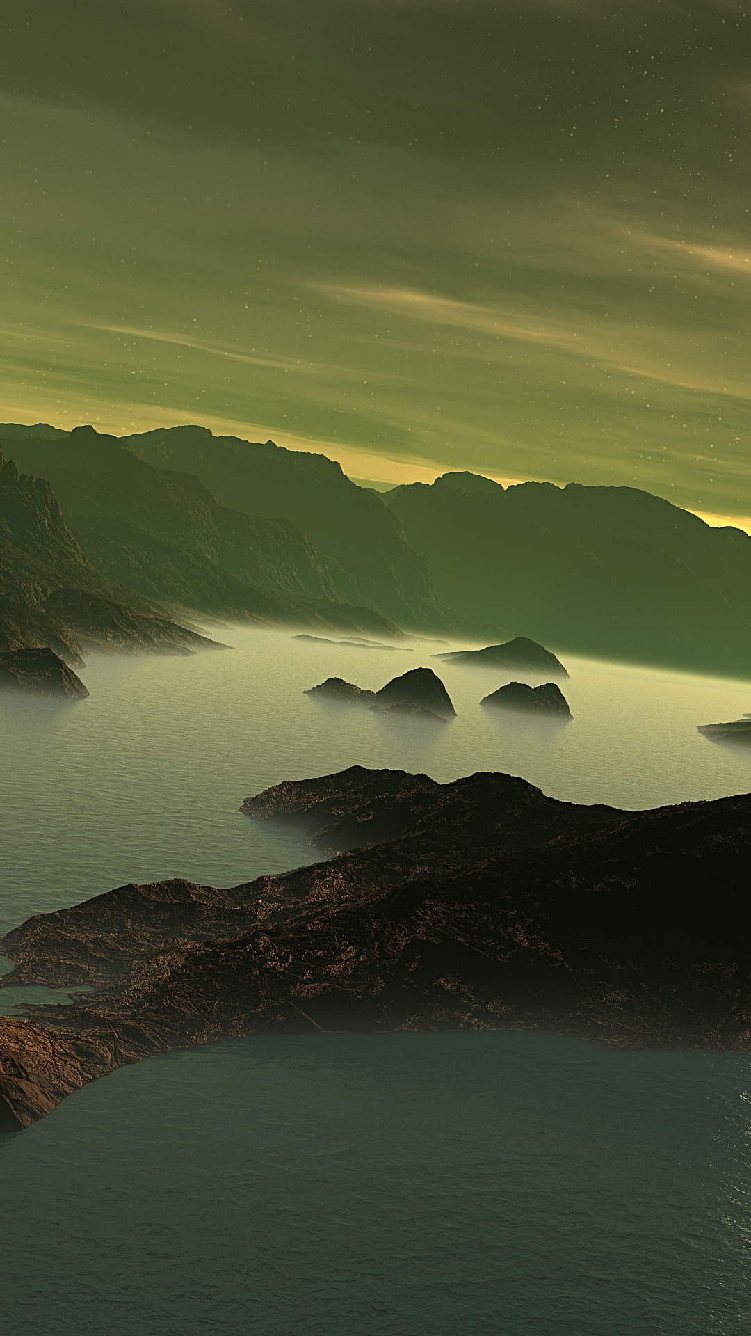 Обои природа, нагорье, гора, фьорд, вода в разрешении 1080x1920
