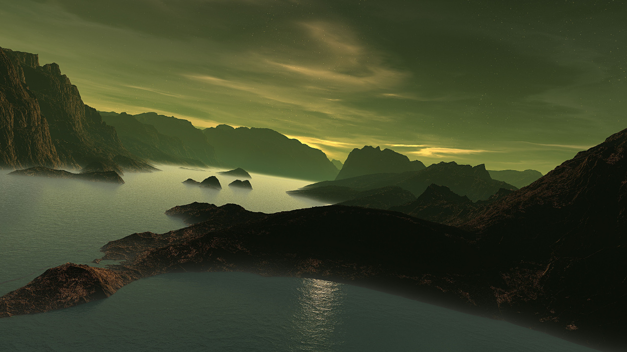 Обои природа, нагорье, гора, фьорд, вода в разрешении 1280x720