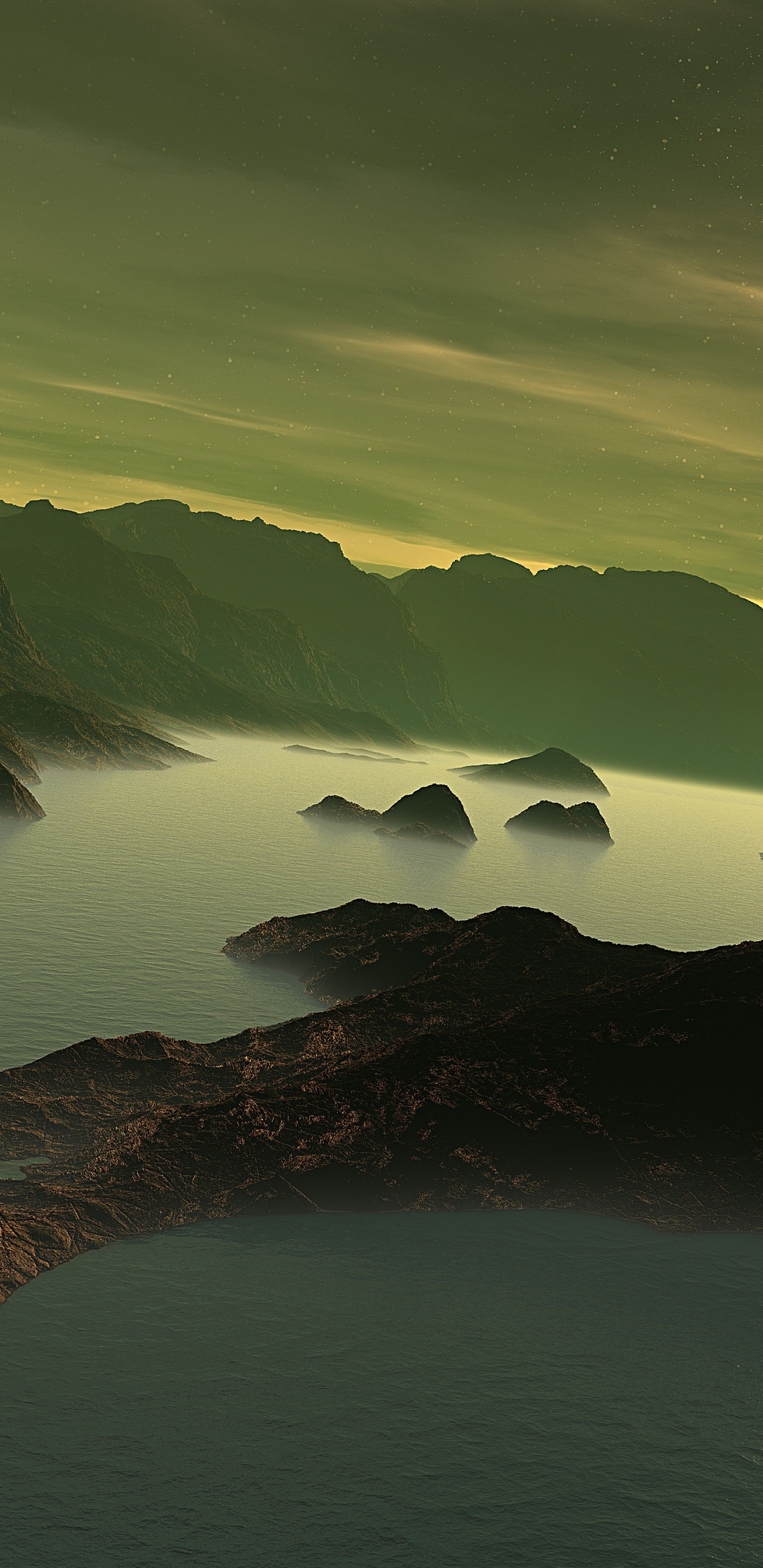 Обои природа, нагорье, гора, фьорд, вода в разрешении 1440x2960
