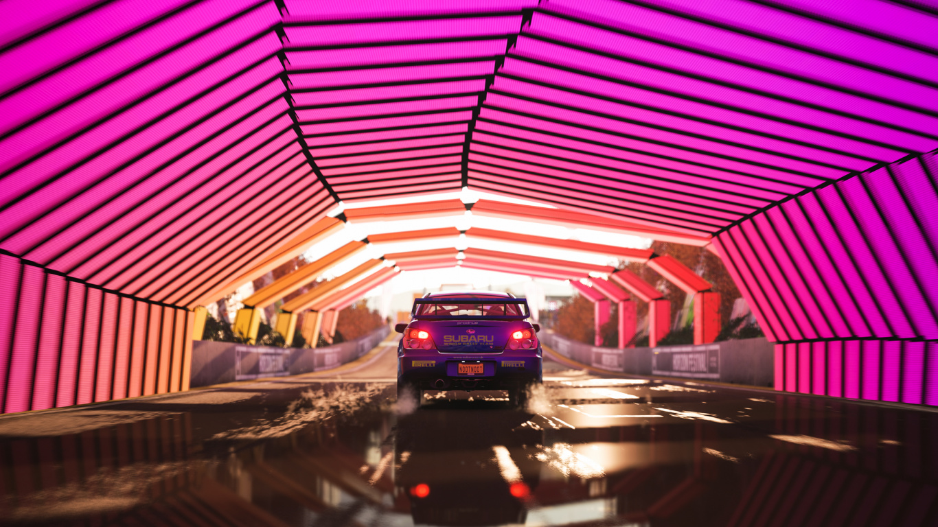 Обои горизонт Forza 3, розовый, пурпурный цвет, пурпур, свет в разрешении 1366x768