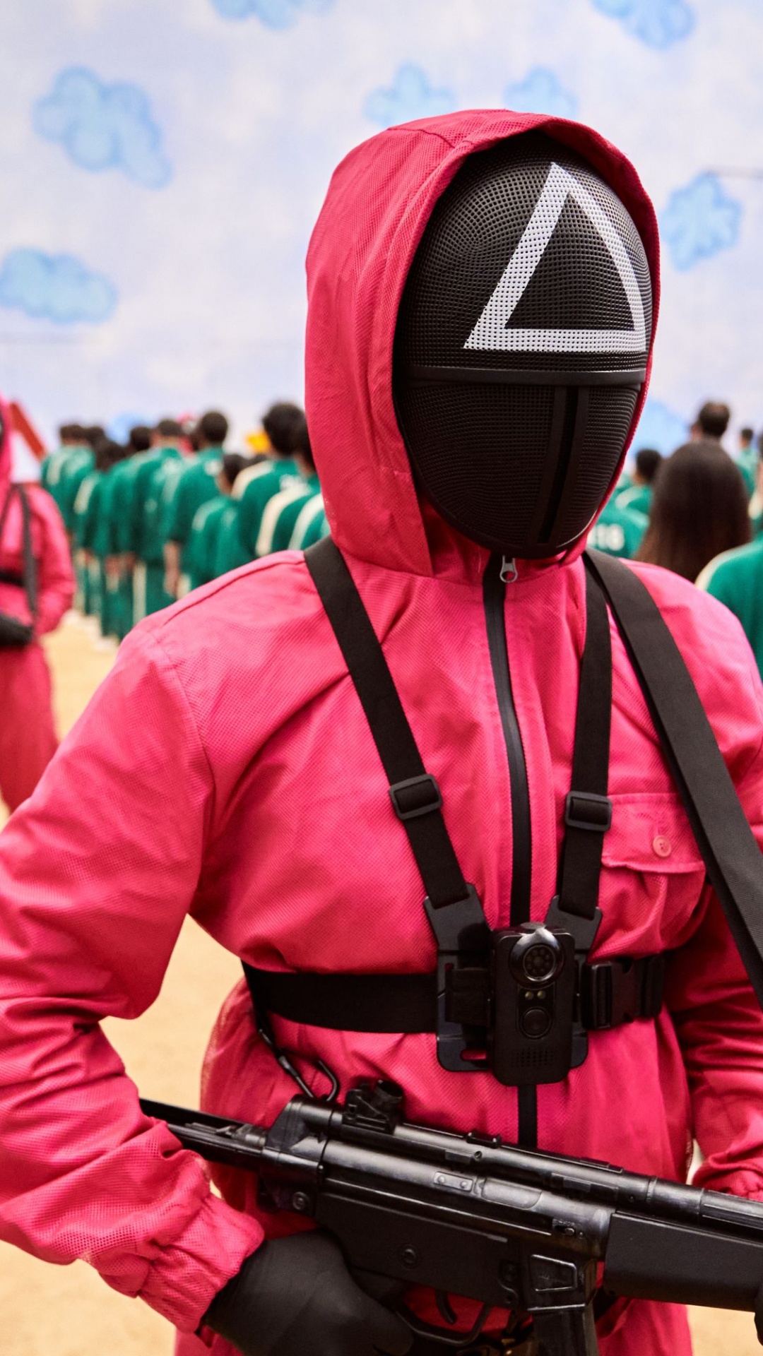 Обои игра в кальмара, Сон Ги-Хун, Южная Корея, нетфликс, Далгона в разрешении 1080x1920