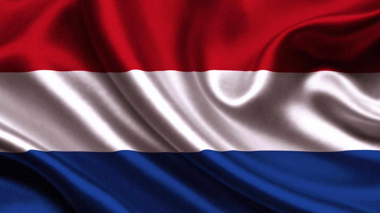 Обои Флаг Нидерландов, флаг, синий, красный цвет, атласный в разрешении 1280x720