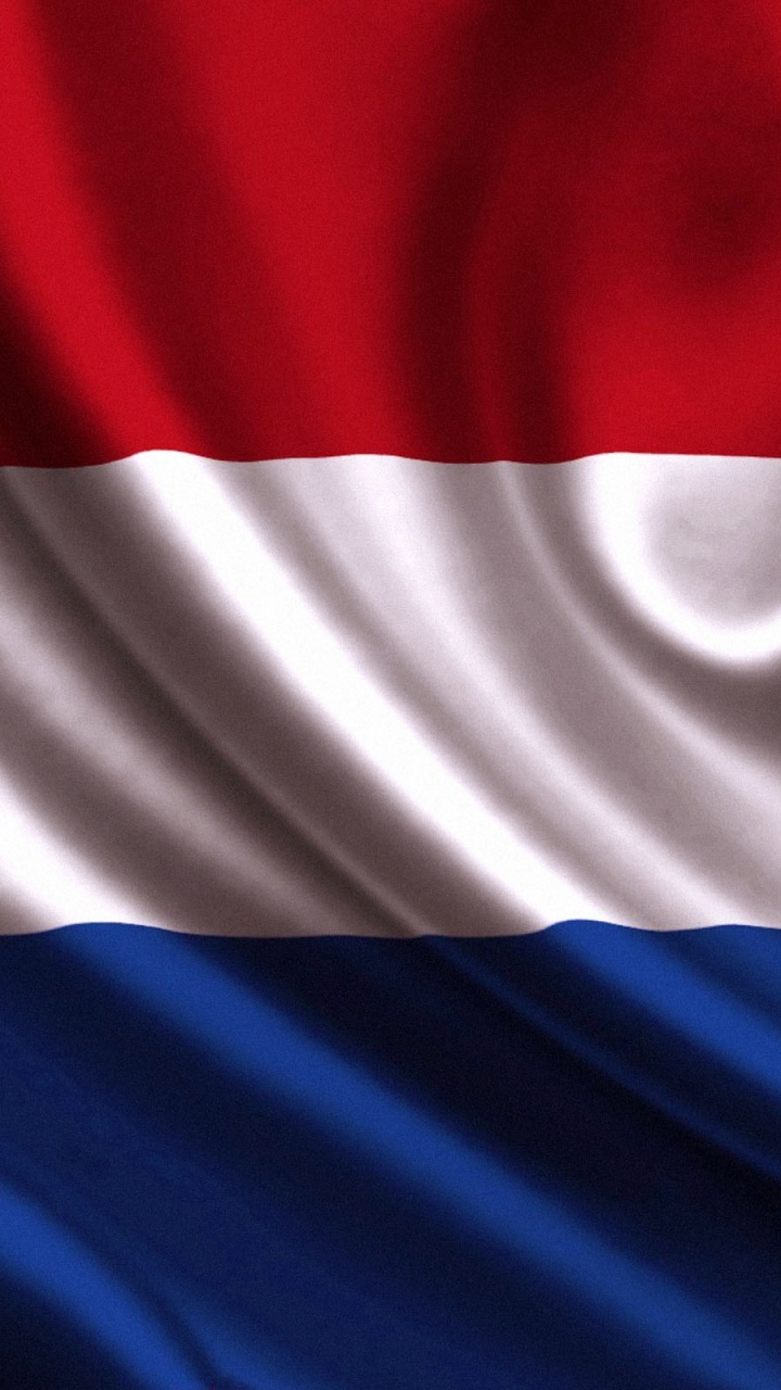 Обои Флаг Нидерландов, флаг, синий, красный цвет, атласный в разрешении 720x1280
