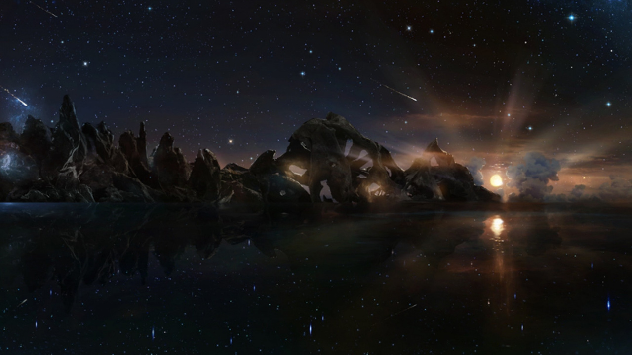 Обои ночное небо, ночь, звезда, природа, атмосфера в разрешении 1280x720