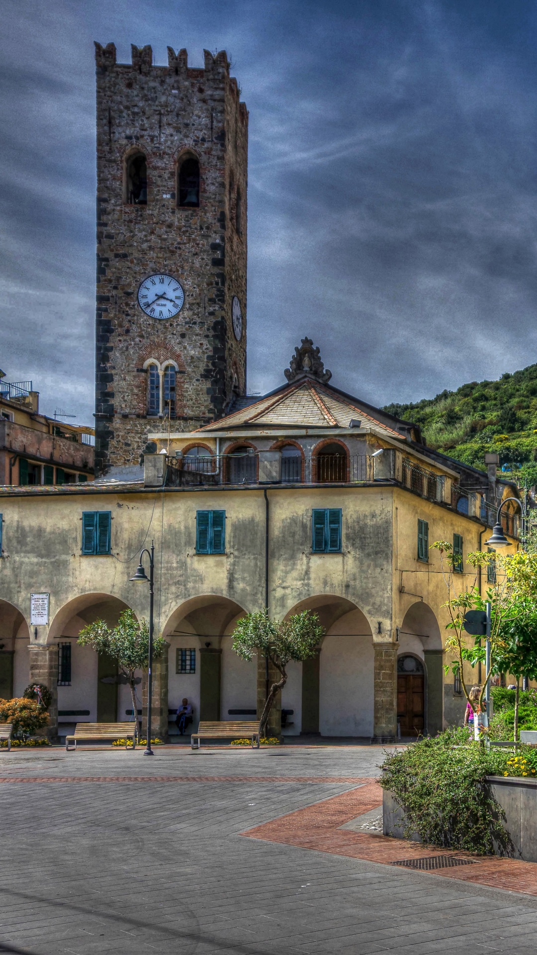 Обои городок, город, соседство, рыночная площадь, недвижимость в разрешении 1080x1920