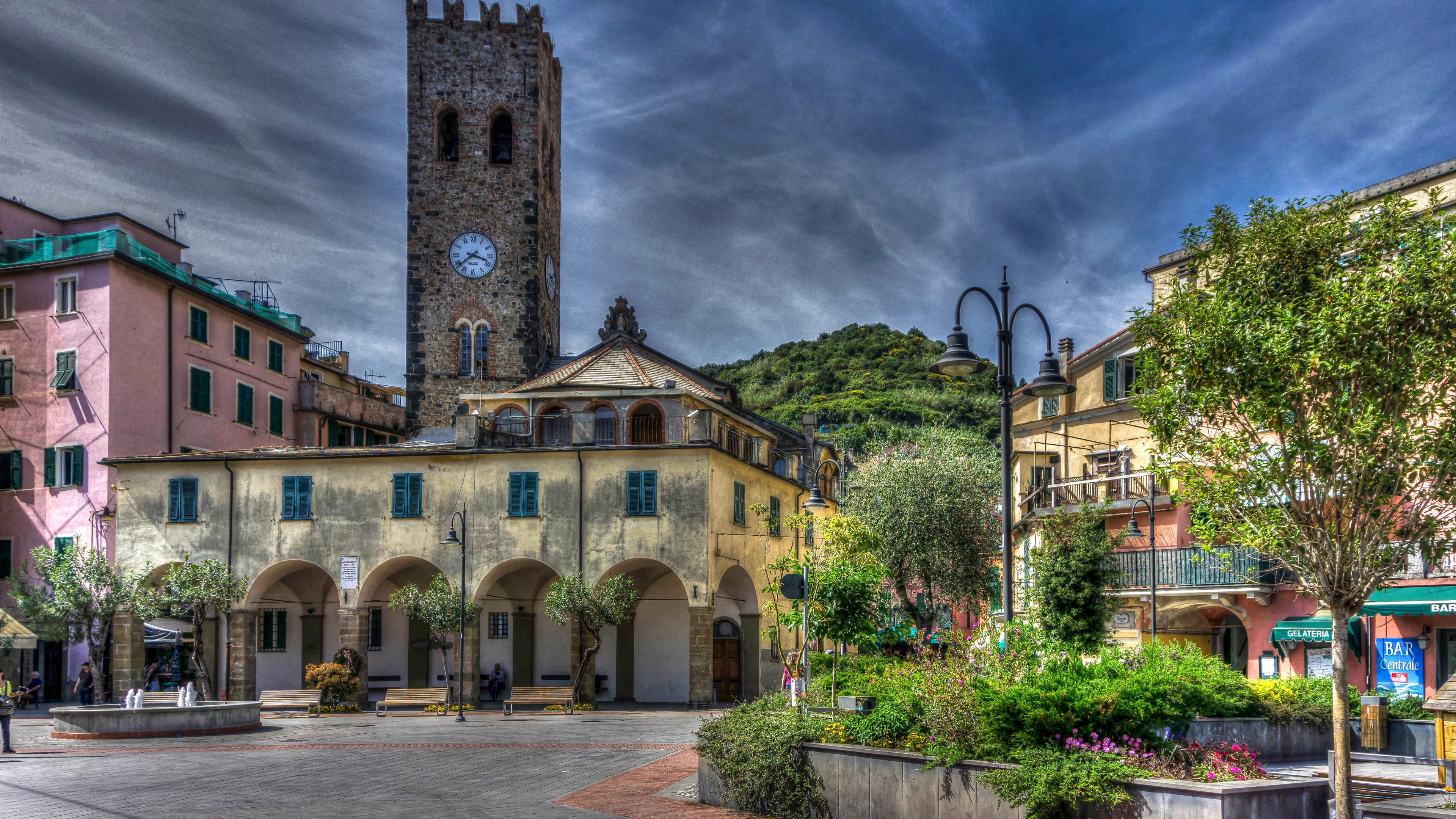 Обои городок, город, соседство, рыночная площадь, недвижимость в разрешении 3840x2160