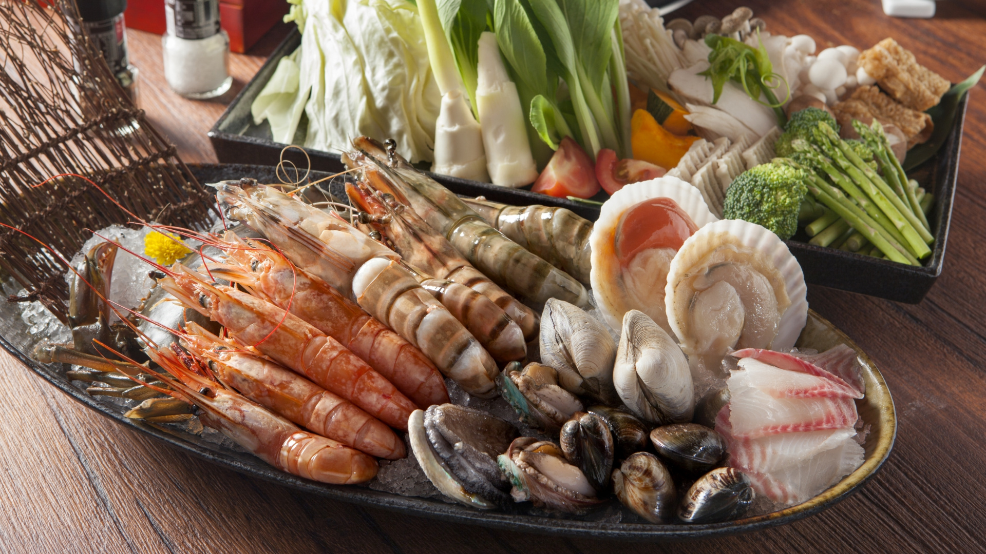 Обои морепродукты, овощ, пища, продукты животного происхождения, привычная пища в разрешении 1920x1080