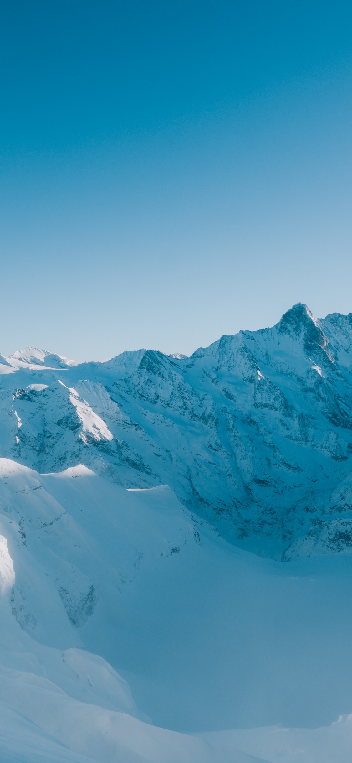 Обои гора, снег, горный хребет, горный рельеф, полярные льды в разрешении 1125x2436