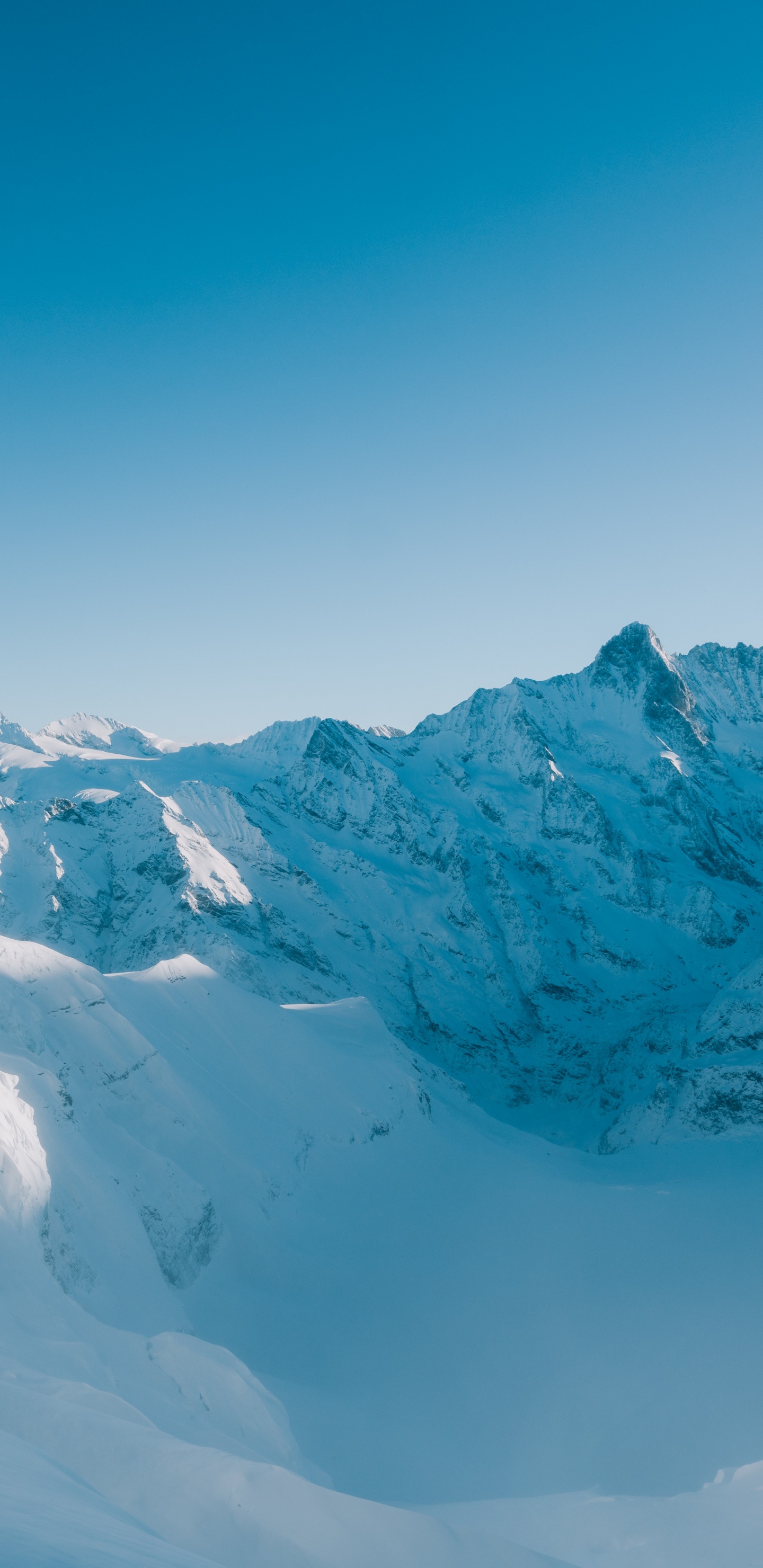 Обои гора, снег, горный хребет, горный рельеф, полярные льды в разрешении 1440x2960