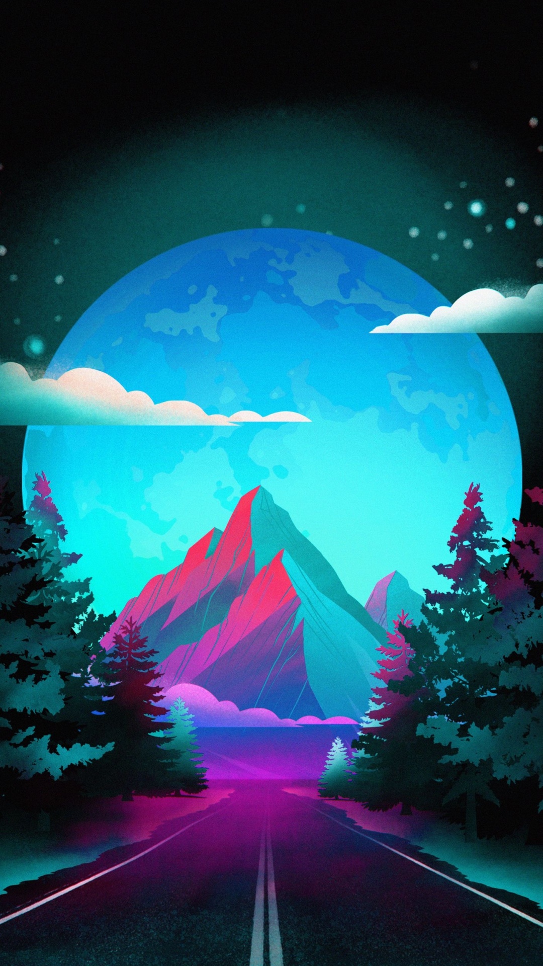 Обои природа, гора, дорога, мир, растение в разрешении 1080x1920