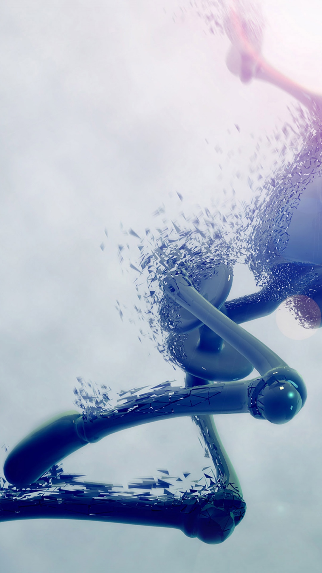 Обои робот, Научная фантастика, арт, синий, вода в разрешении 1080x1920