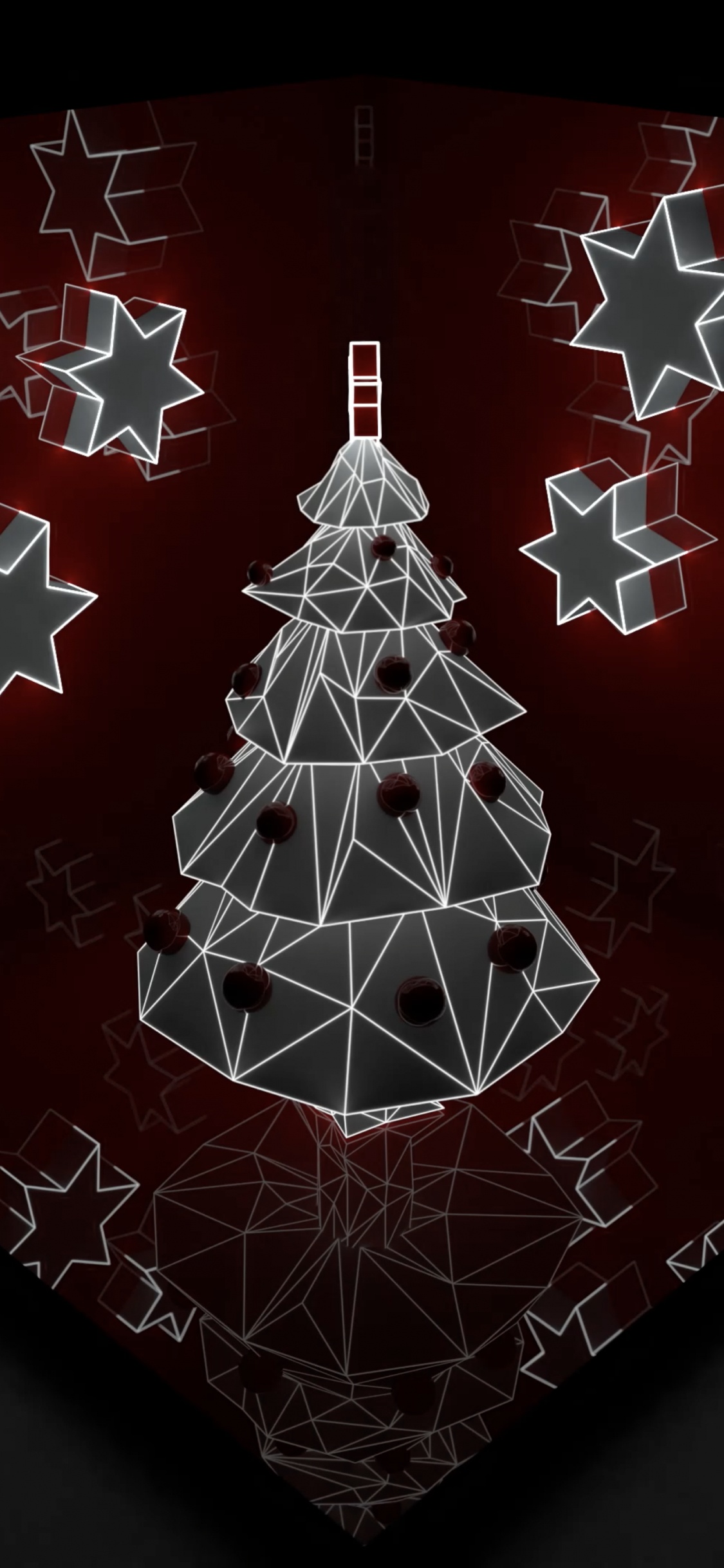 Обои темнота, освещение, орнамент, рождественский орнамент, Рождественские украшения в разрешении 1125x2436