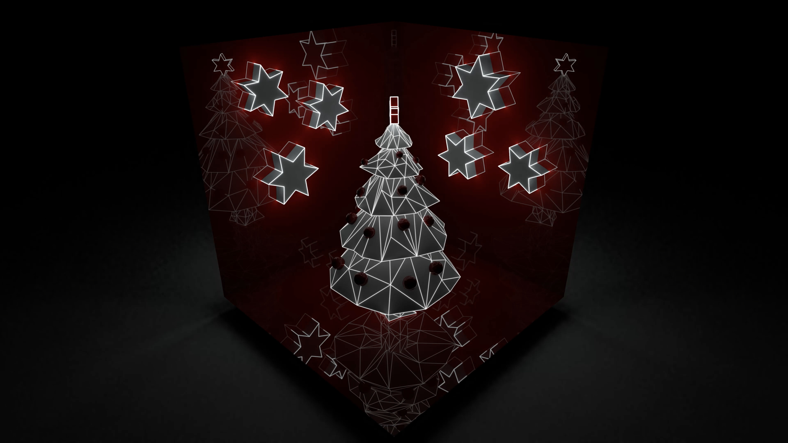 Обои темнота, освещение, орнамент, рождественский орнамент, Рождественские украшения в разрешении 2560x1440