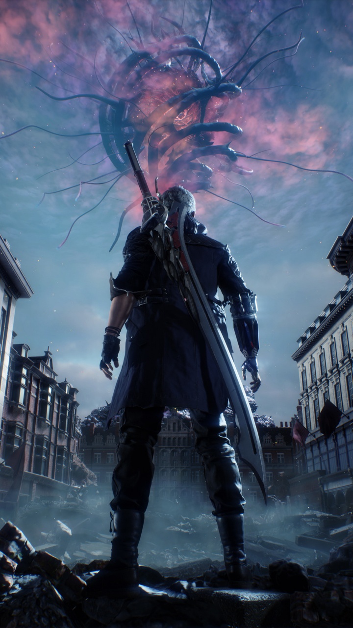 Обои devil may cry 5, Нерон, Данте, Devil May Cry, капком в разрешении 720x1280