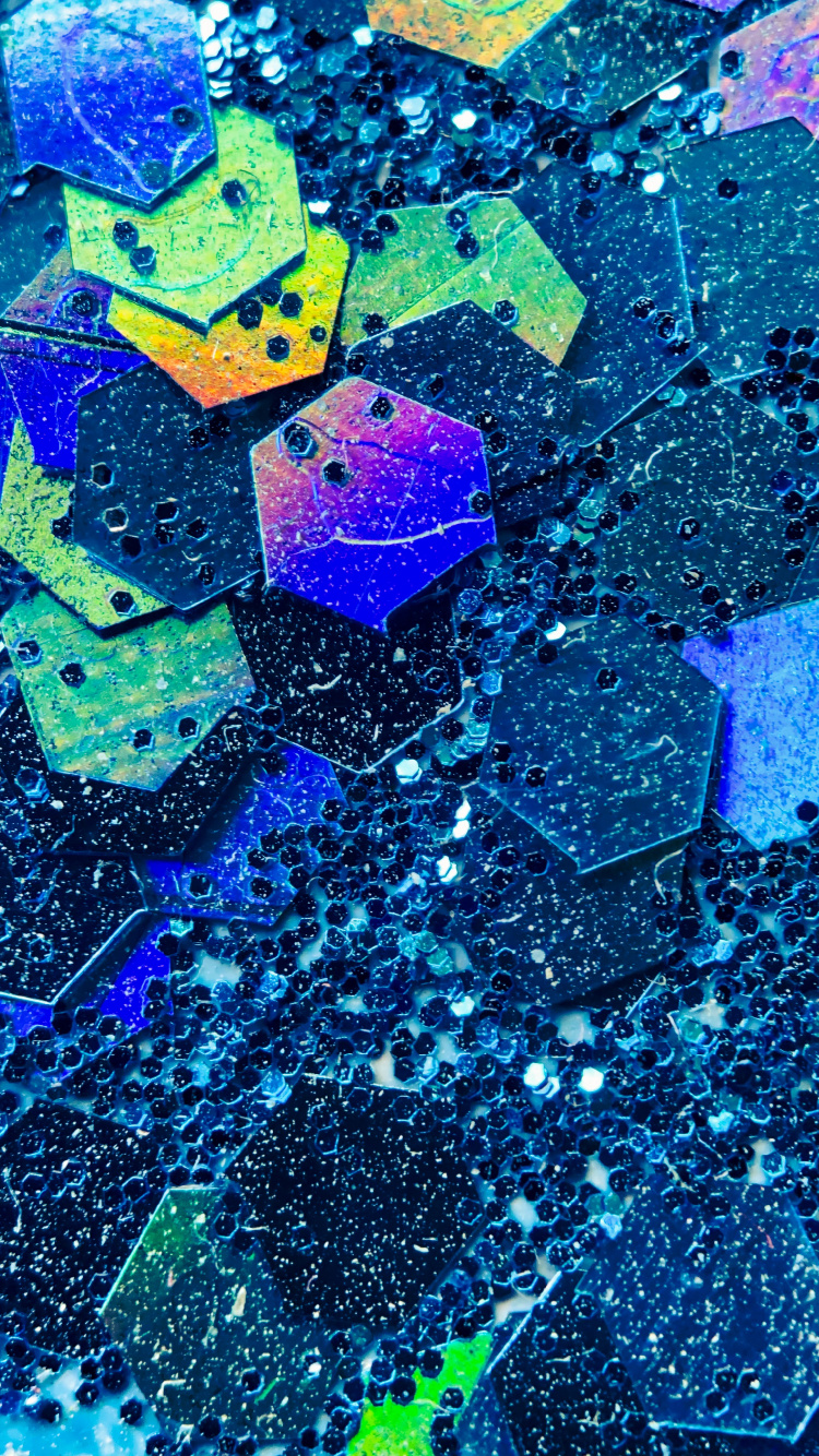 Обои шестиугольник, синий, лазурный, пурпур, жидкий в разрешении 750x1334