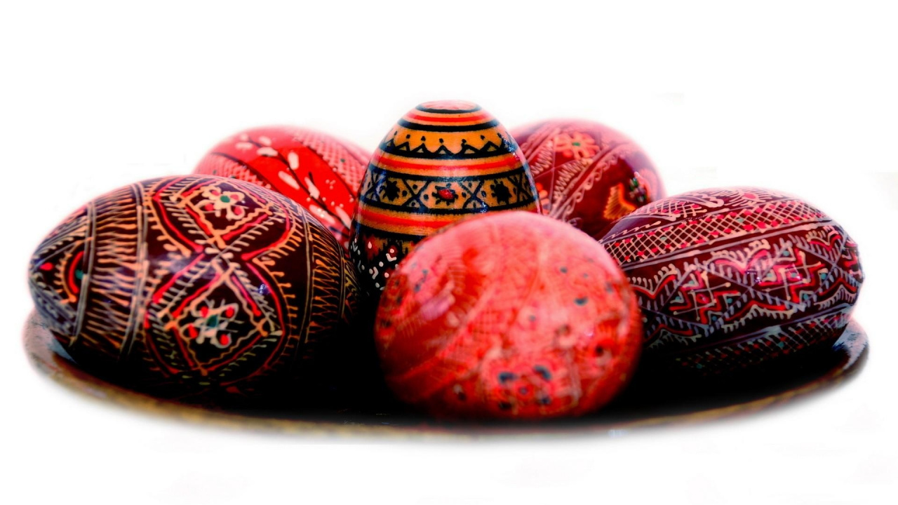 Обои пасхальное яйцо, пасхальная корзина, пасхальный кулич, яйцо украшения в разрешении 1280x720