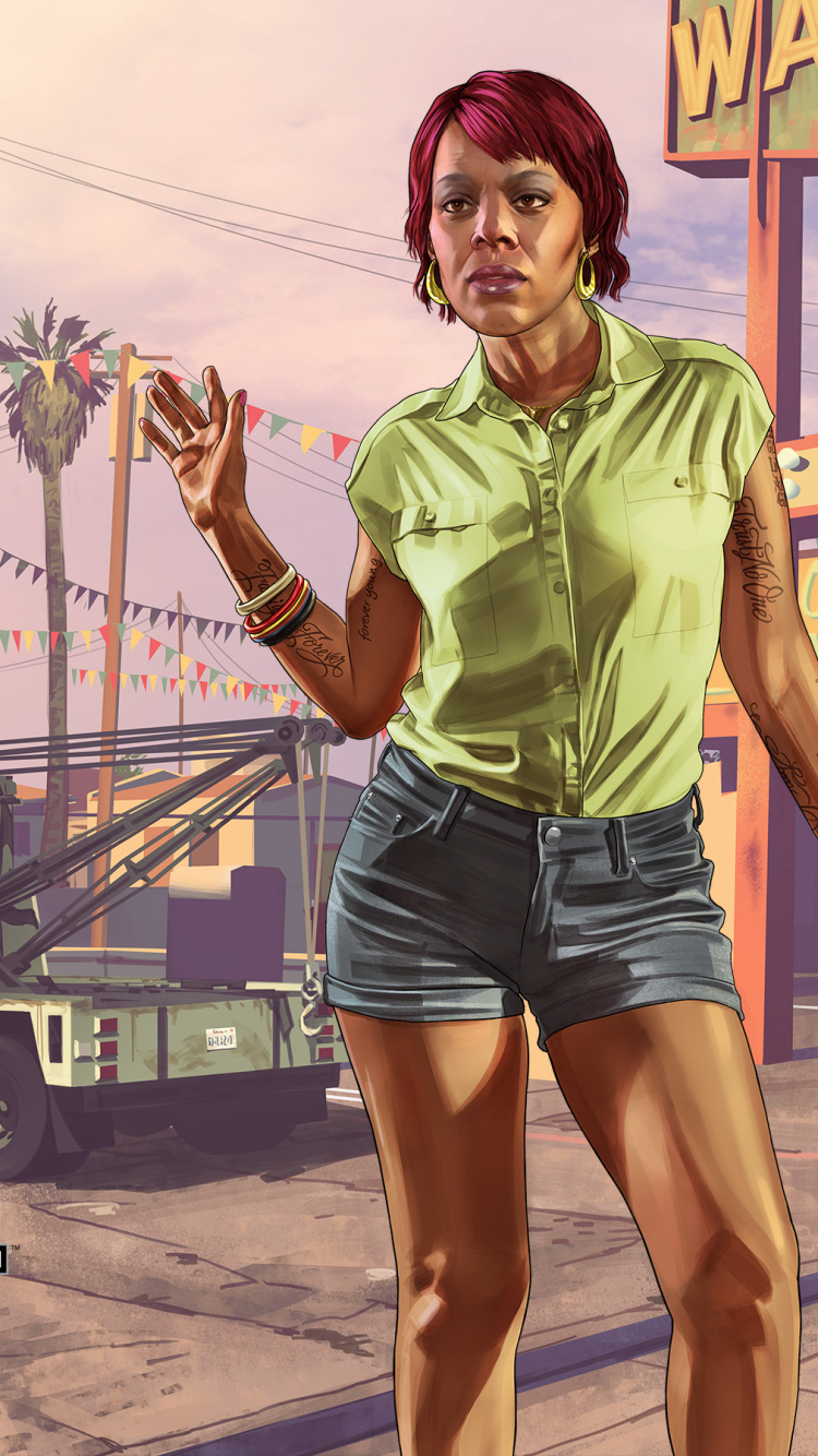 Обои grand theft auto v, Франклин Клинтон, Рокстар игры, забава, мышца в разрешении 750x1334