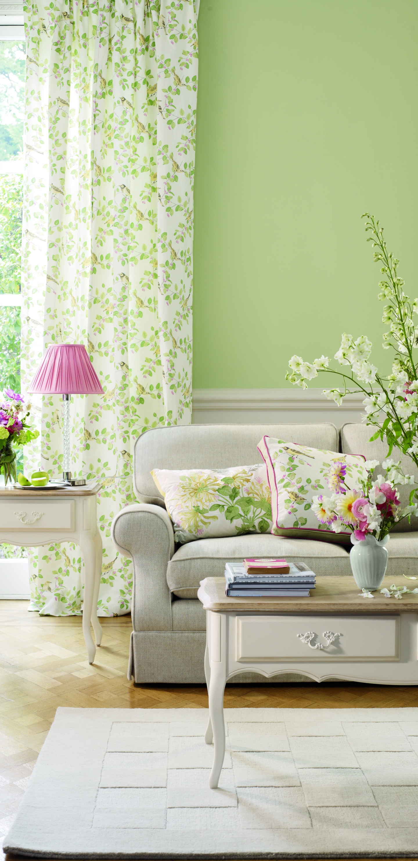 Обои занавес, ткань, гостиная комната, комната, дизайн интерьера в разрешении 1440x2960