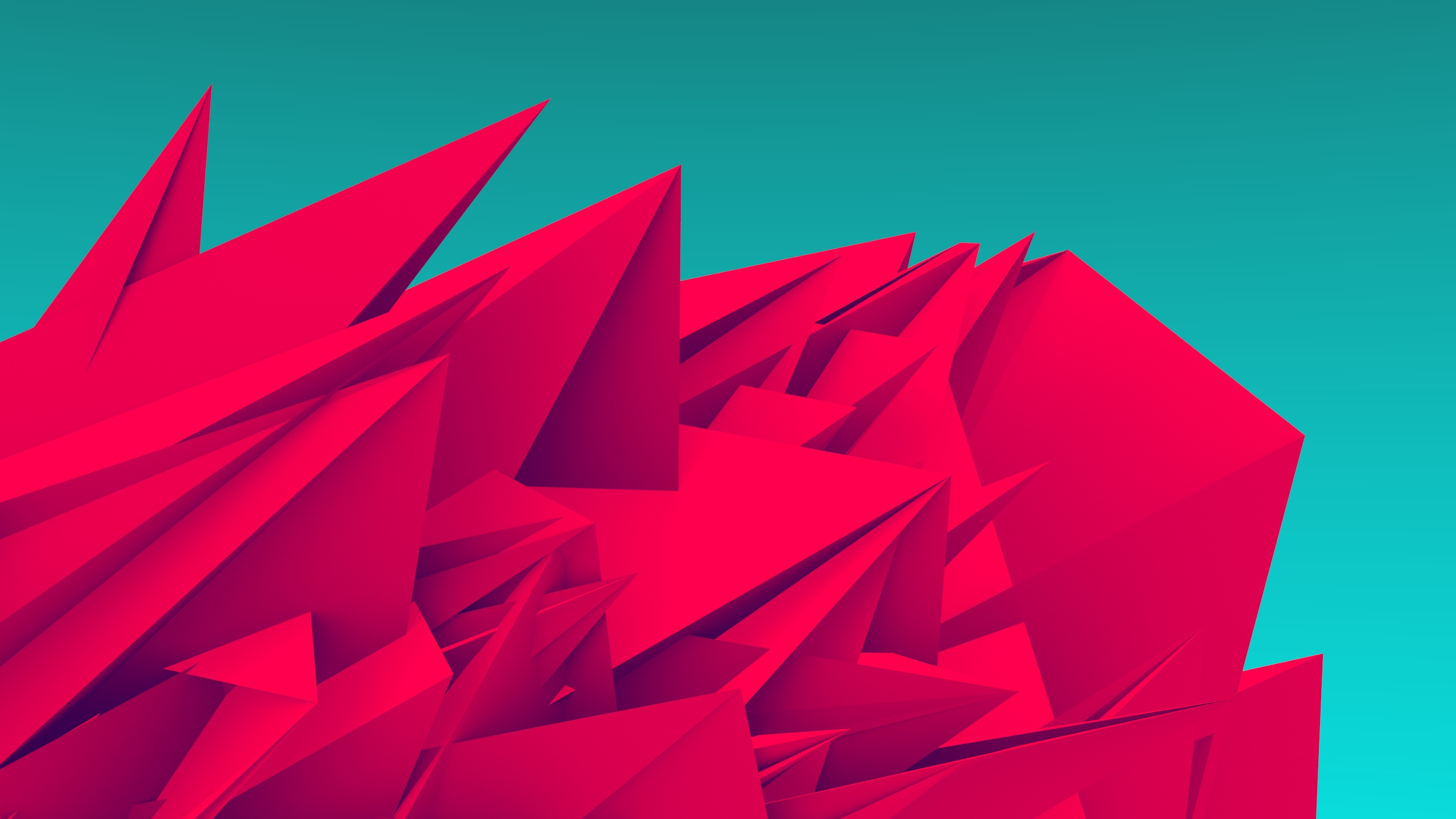 Обои красный цвет, треугольник, графика, шрифт, угол в разрешении 2560x1440