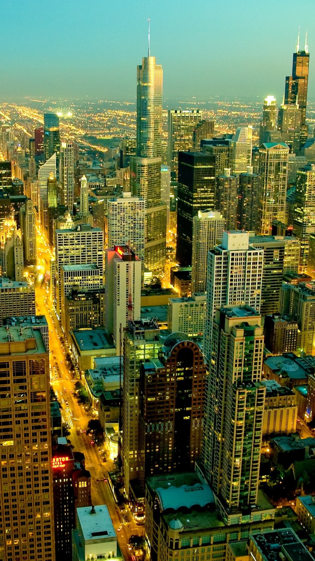 Обои Чикаго, городской пейзаж, город, метрополия, городской район в разрешении 1080x1920