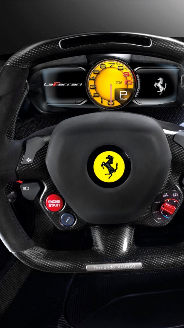 Обои Энзо Феррари, суперкар, рулевое колесо, рулевой часть, средний кронштейн в разрешении 720x1280