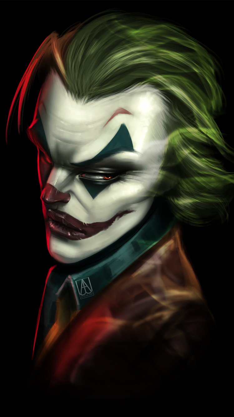 Обои Джокер, комиксы dc, Бэтмен, суперзлодей, иллюстрация в разрешении 750x1334