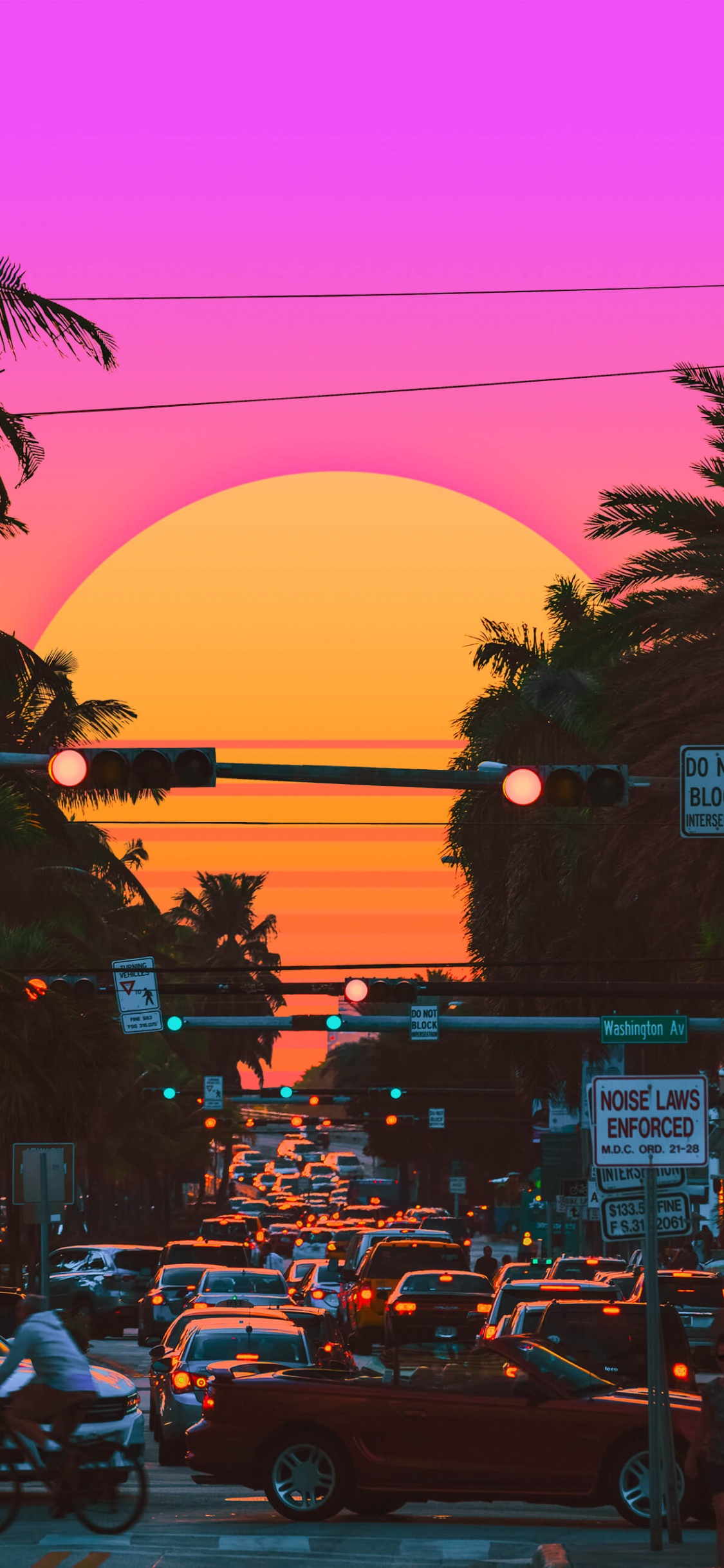 Обои иканвас, арт, постер, Synthwave, цифровое искусство в разрешении 1125x2436