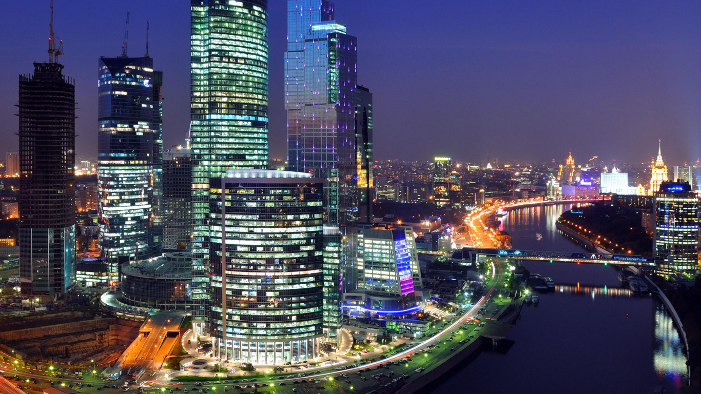 Обои город, городской пейзаж, городской район, метрополия, небоскреб в разрешении 1366x768