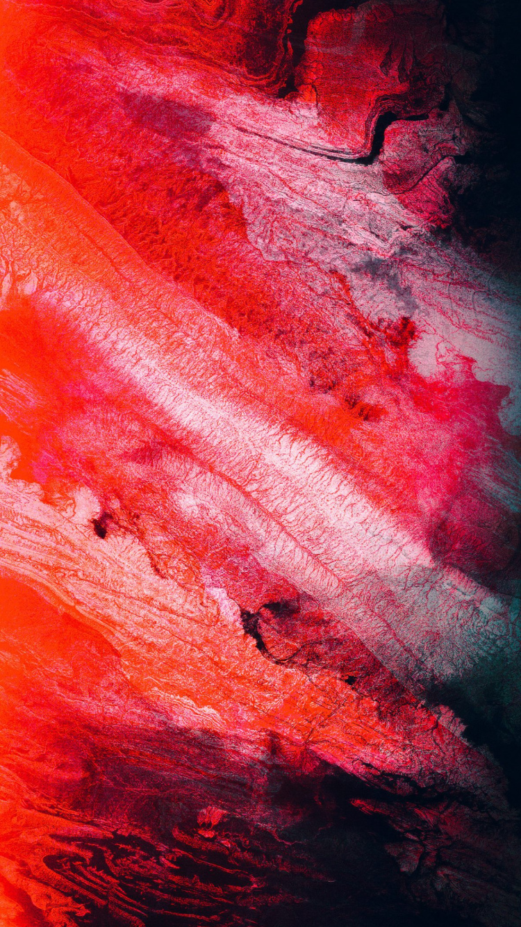 Обои яблоко, ios, художественная краска, Апельсин, розовый в разрешении 750x1334