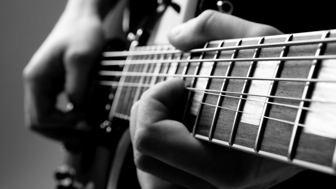 Обои гитара, струнный инструмент, музыкальный инструмент, музыка, щипковые струнные инструменты в разрешении 1280x720