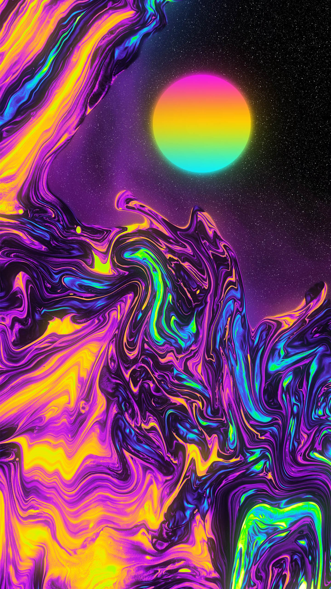 Обои высший абстрактный, абстрактное искусство, красочность, пурпур, Фиолетовый в разрешении 1080x1920