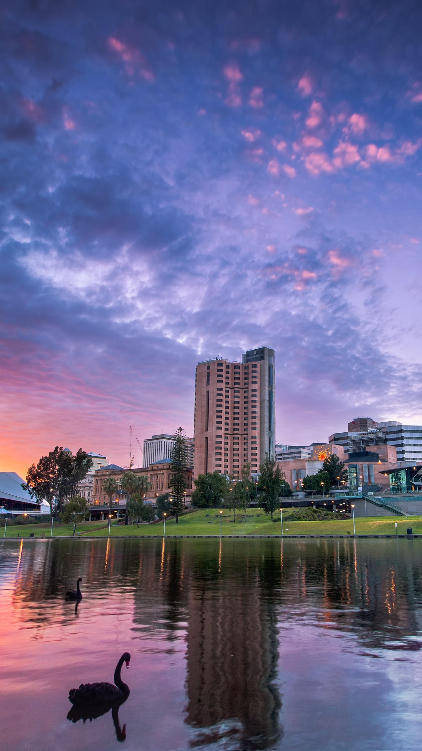 Обои отражение, природа, город, вода, городской пейзаж в разрешении 1440x2560
