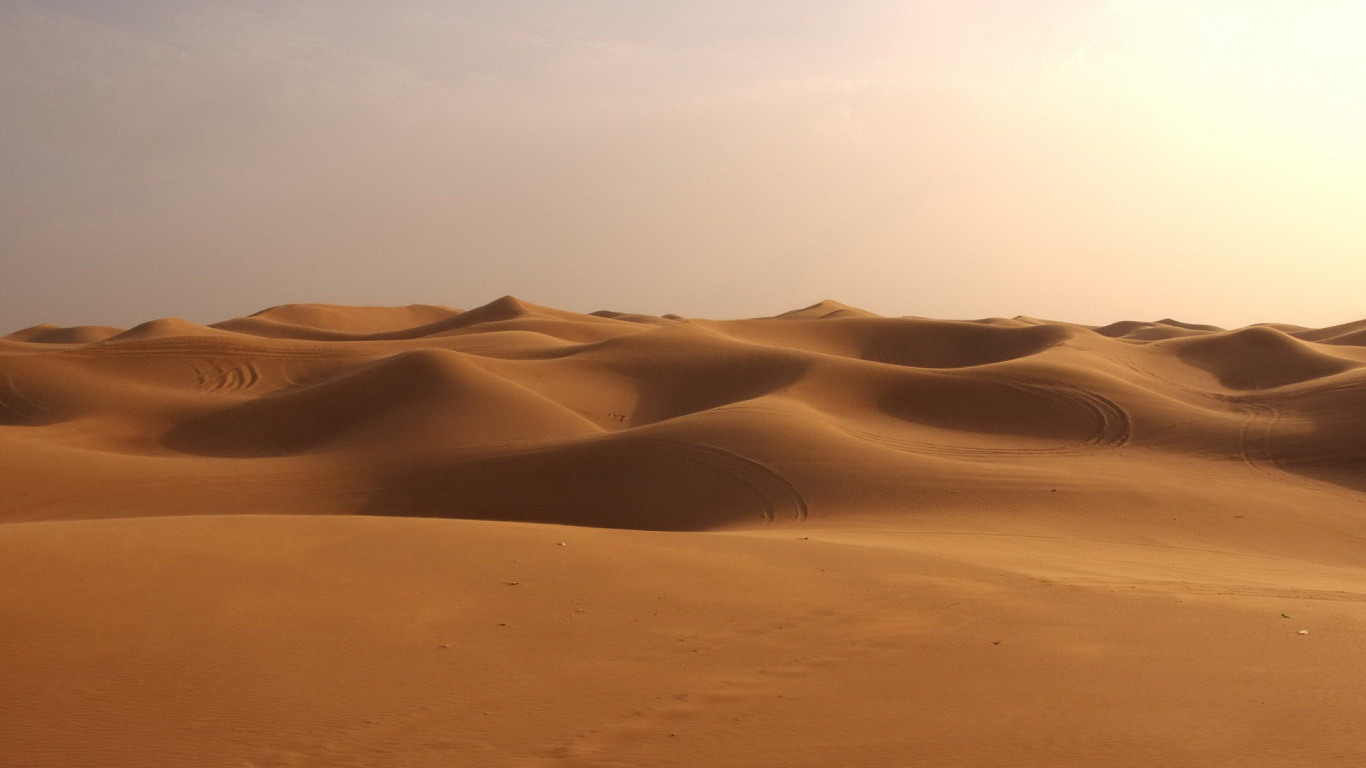 Обои пустыня, песок, эрг, эолийские рельефы, сахара в разрешении 1366x768