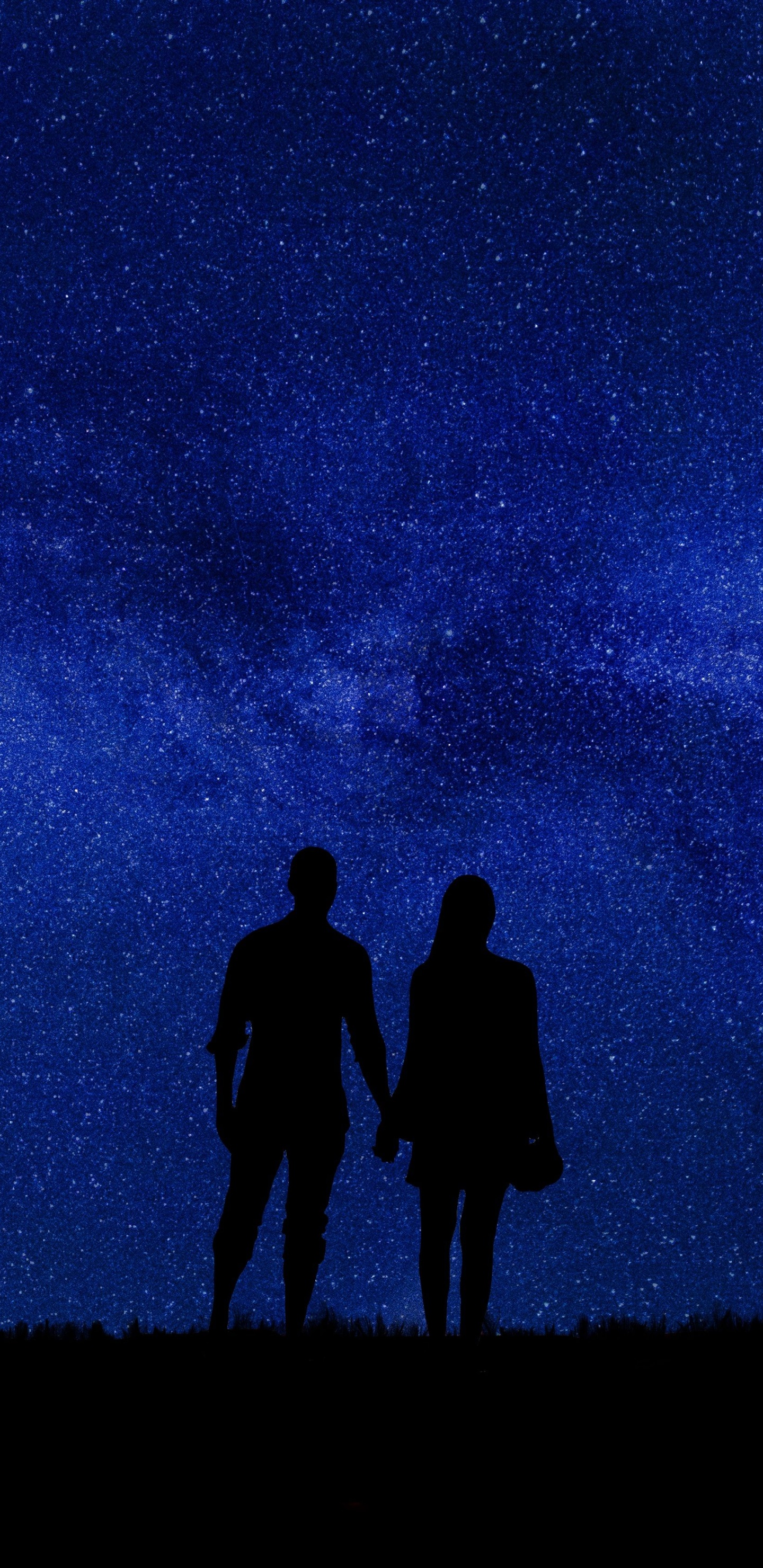 Обои ночь, синий, природа, атмосфера, темнота в разрешении 1440x2960