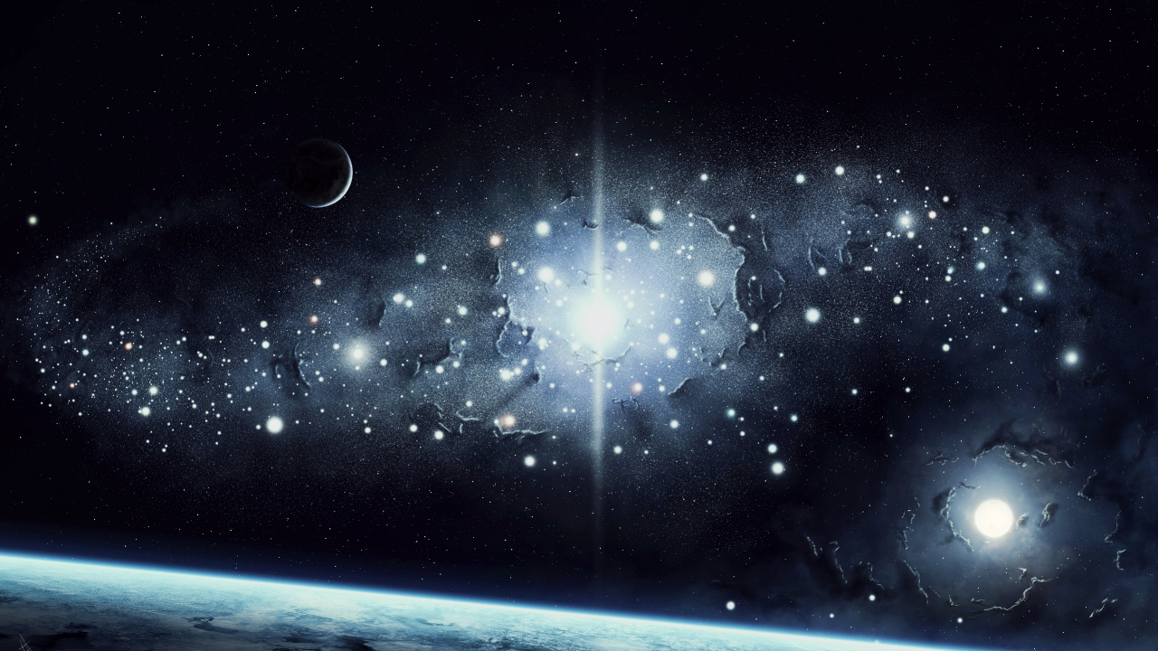 Обои Галактика, космическое пространство, астрономический объект, небо, тьма в разрешении 1280x720