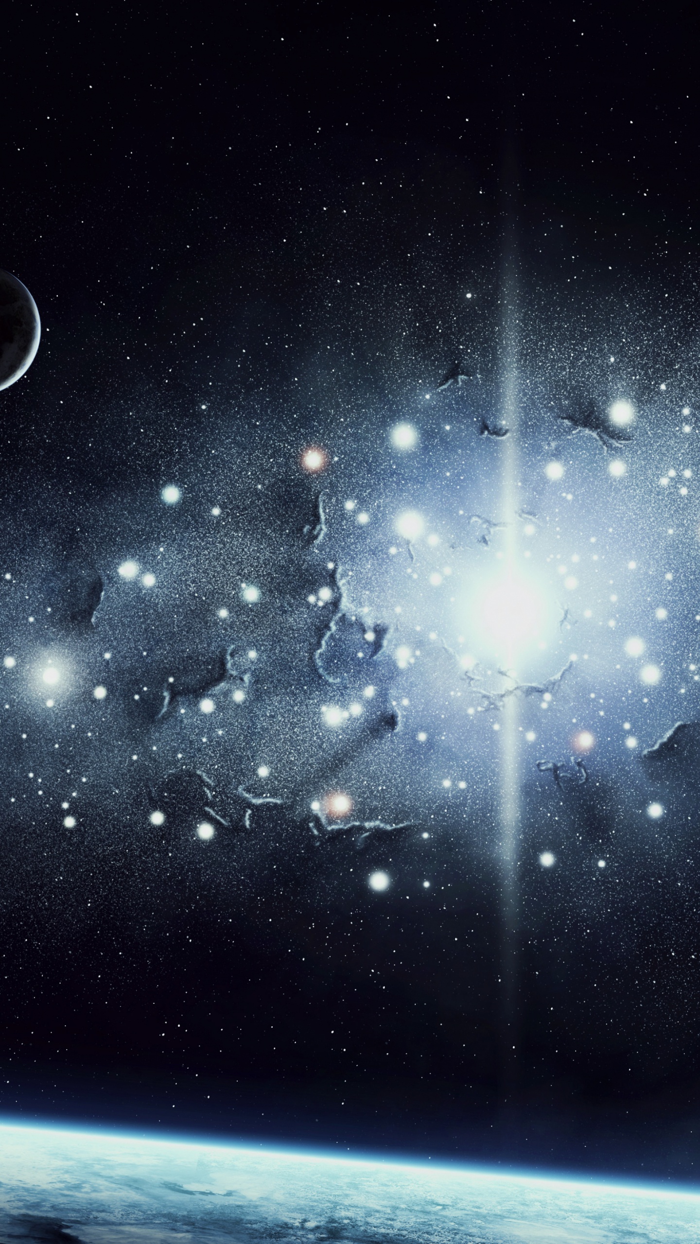 Обои Галактика, космическое пространство, астрономический объект, небо, тьма в разрешении 1440x2560