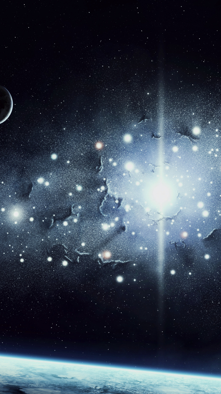 Обои Галактика, космическое пространство, астрономический объект, небо, тьма в разрешении 750x1334