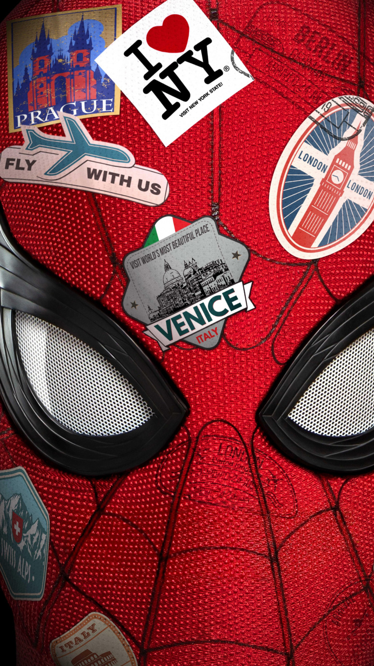 Обои Человек-паук Далеко от дома плакат, тетя Мэй, человек-паук, постер, графический дизайн в разрешении 750x1334